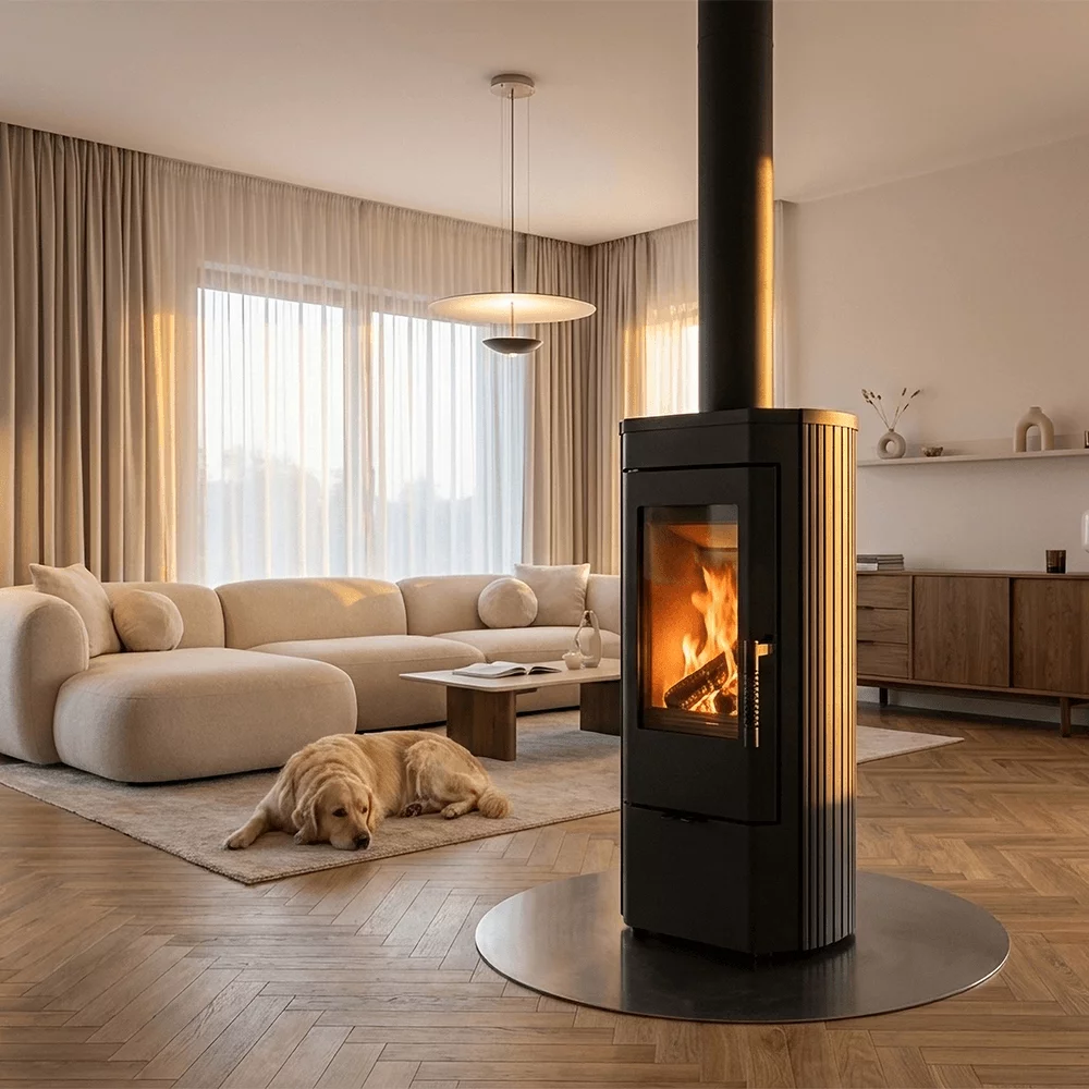 Kratki k12 cast iron freestanding fireplace