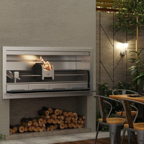pyro wood braai 1600 built in braai, wood braai, stainless steel braai, premium braai