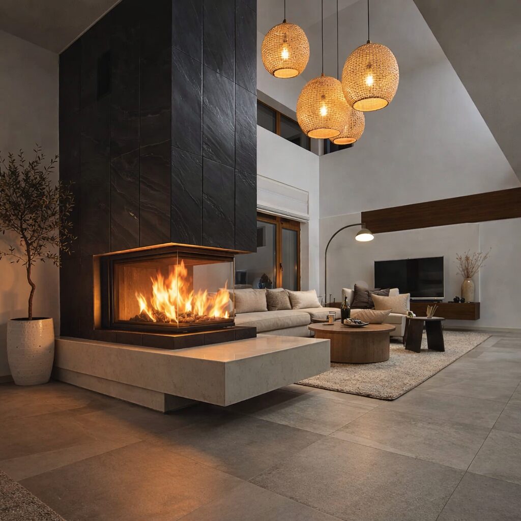 kratki nbu11 3 sided fireplace