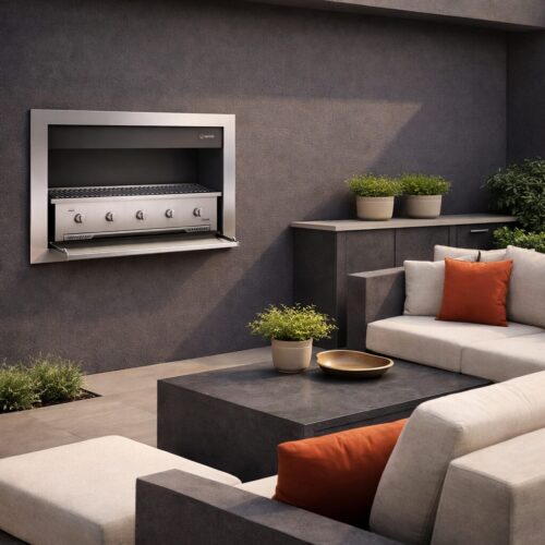 stainless steel gas braai built in