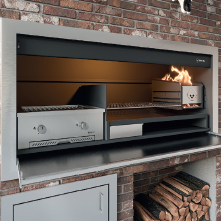 gas and wood combo braai 1500