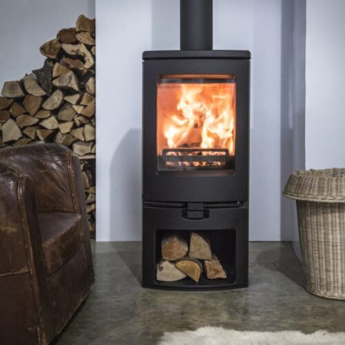 charnwood arc 7 fireplace with store stand