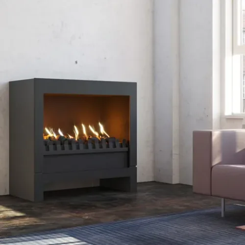 Vent free gas fireplace, SAfire - Baiona Gas Freestanding Fireplace