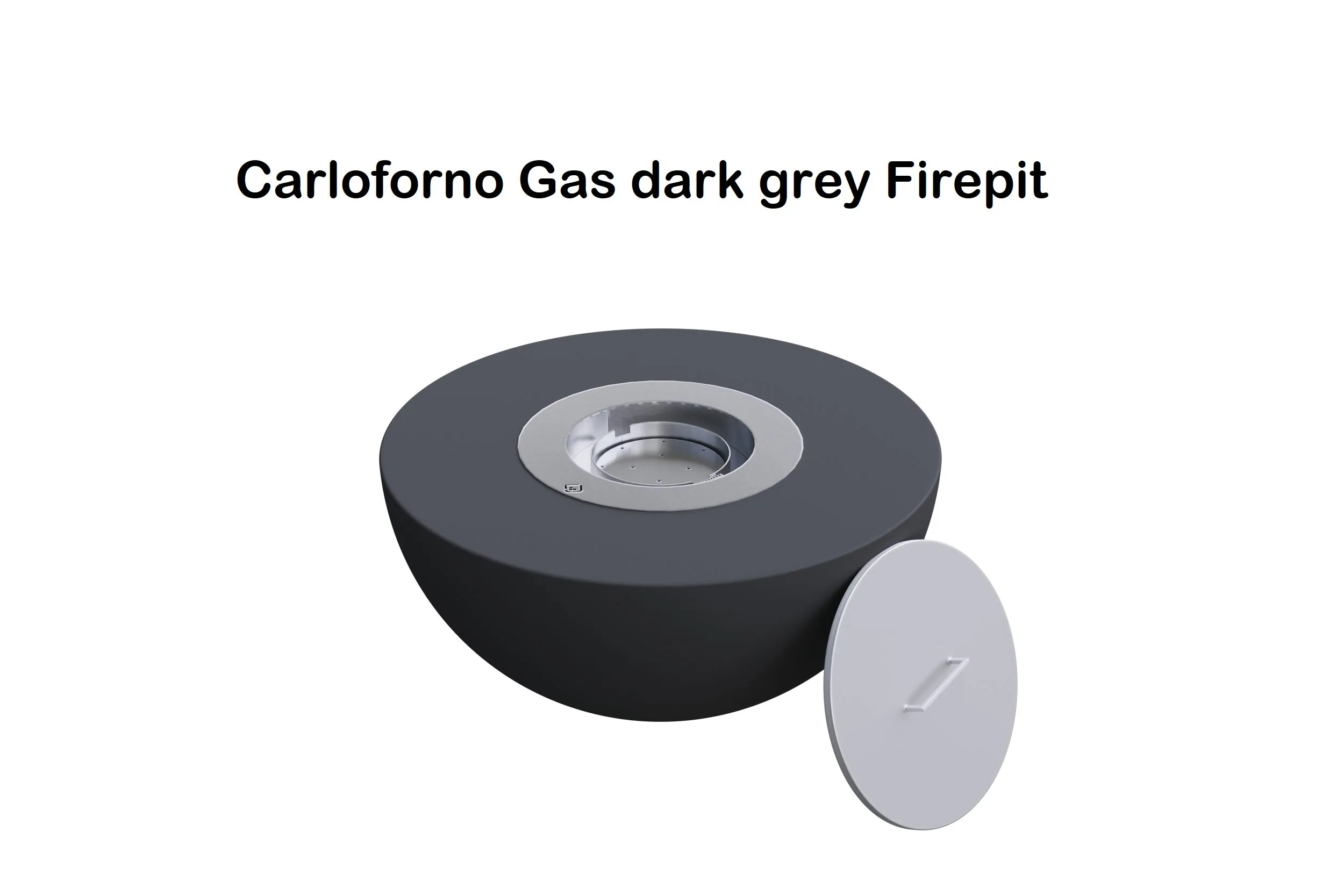 Carloforno Gas Dark Grey firepit, round fire pit, gas firepit