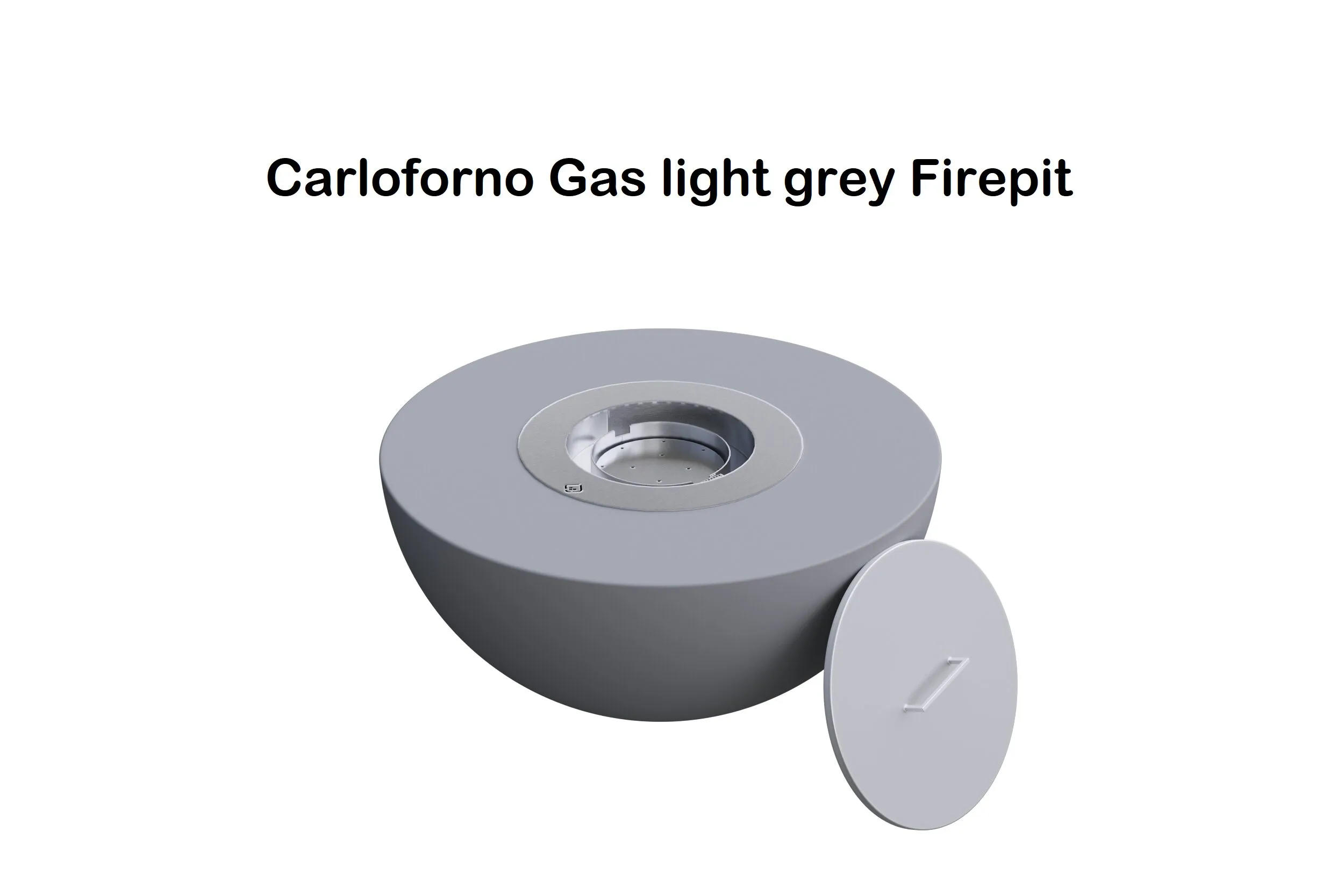Carloforno Gas light grey firepit, round fire pit, gas firepit