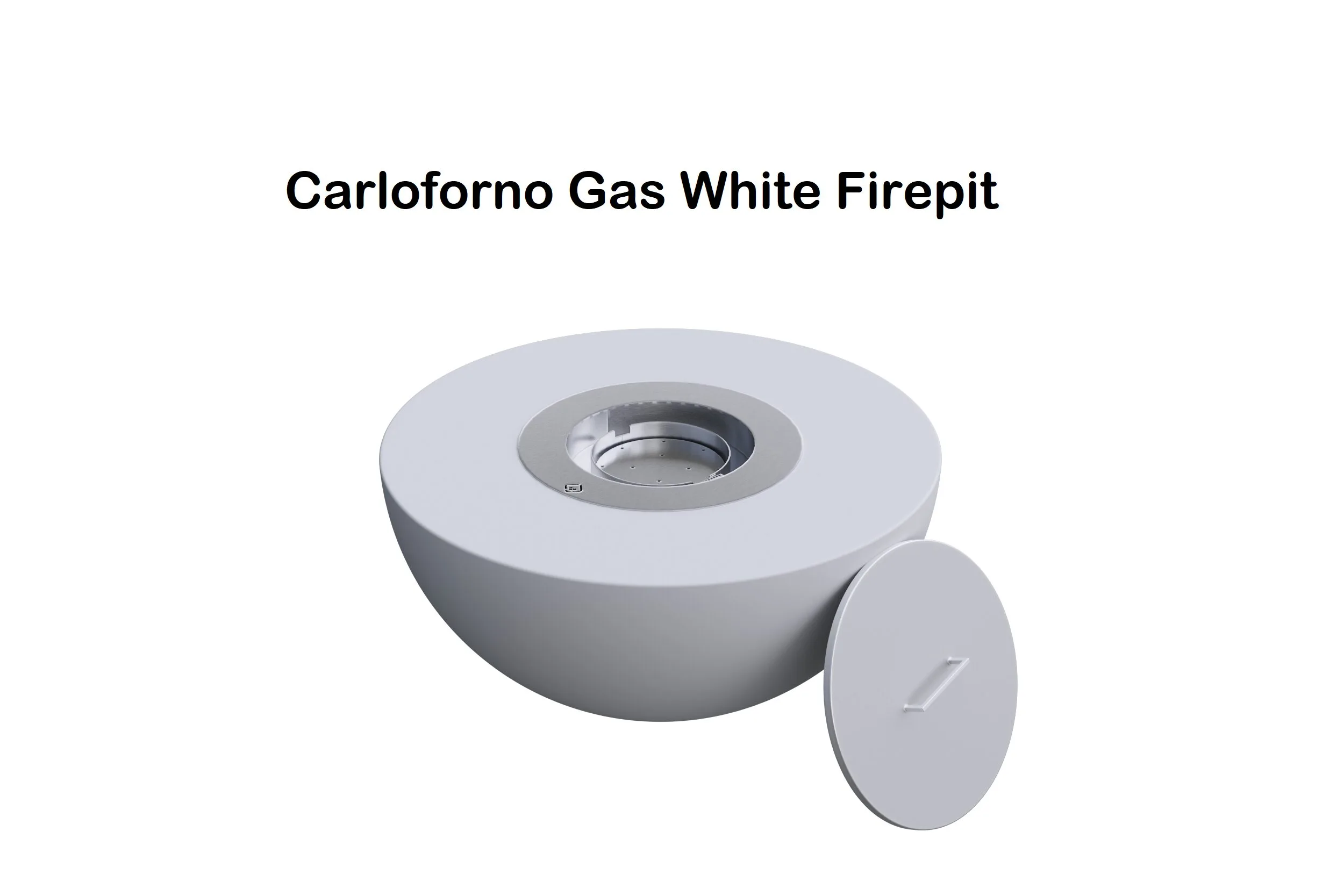Carloforno Gas white firepit, round fire pit, gas firepit
