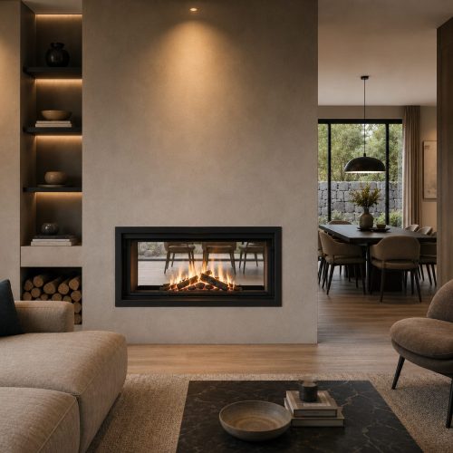 Dorako Linea DF H 1180 3.0 Double-Sided Wood Burning Fireplace