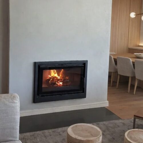 double sided fireplace Arke 80t built in wood burning fireplace, closed combustion