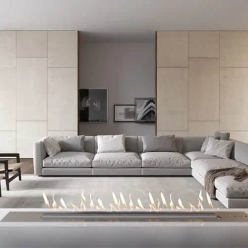 Drop in gas fireplace unit