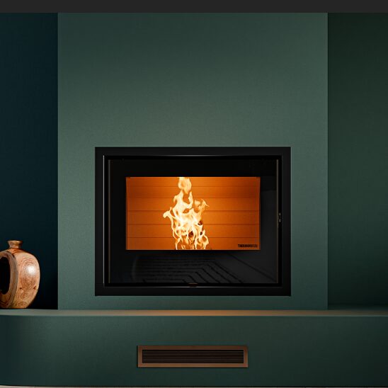 thermorossi esprit 490 insert pellet fireplace, built in pellet fireplace