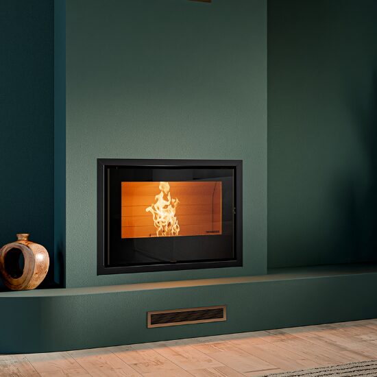 thermorossi esprit 490 insert pellet fireplace, built in pellet fireplace