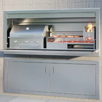 safire wood and gas combo braai