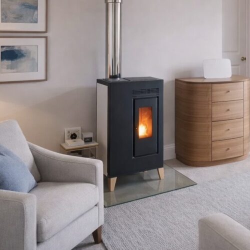 pellet fireplace, Fair Eco60W Freestanding Pellet Fireplace
