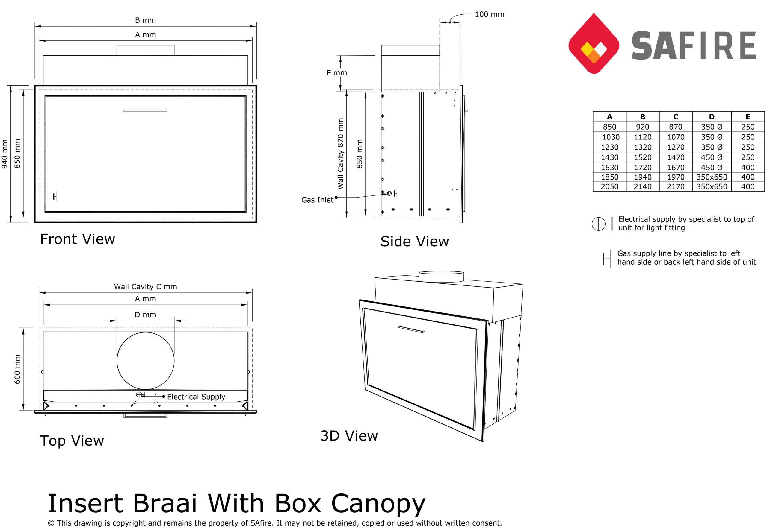 SAfire Fire and gas builtin braai