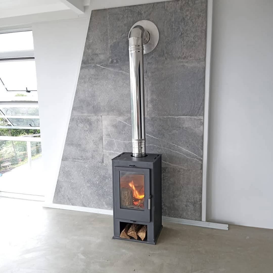 Kasia wood fireplace steel