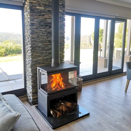 3 sided fireplace KFD STO M14 3F Freestanding fireplace, cast iron fireplace, 3 sided fireplace