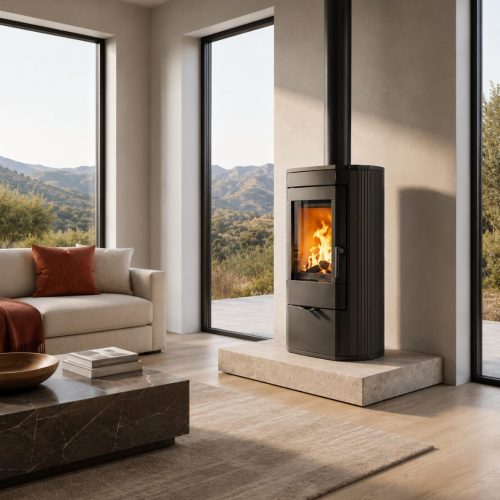Kratki k12 cast iron freestanding 9kw fireplace