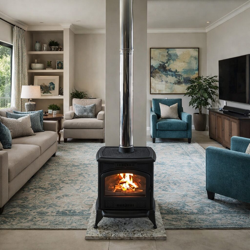 Kratki k6 freestanding fireplace, wood fireplace