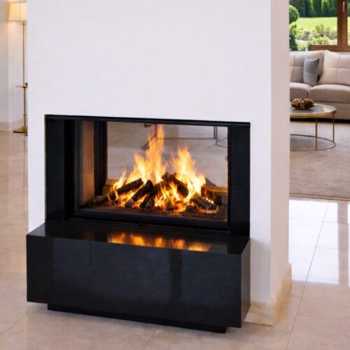 Kratki 14t tunnel double sided fireplace closed combustion fireplace