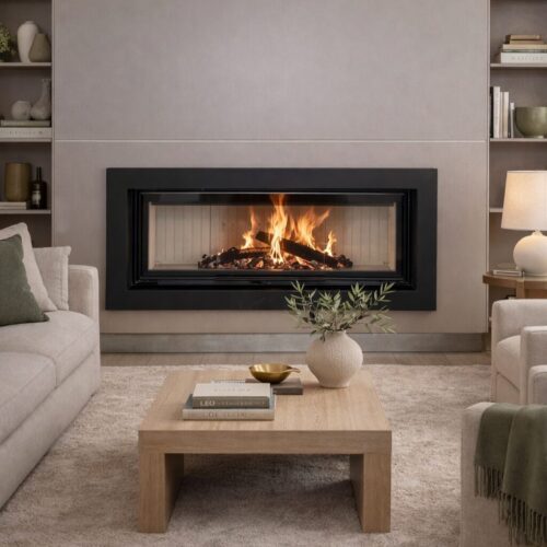 Kratki MB120 Built in wood burning closed combustion fireplace