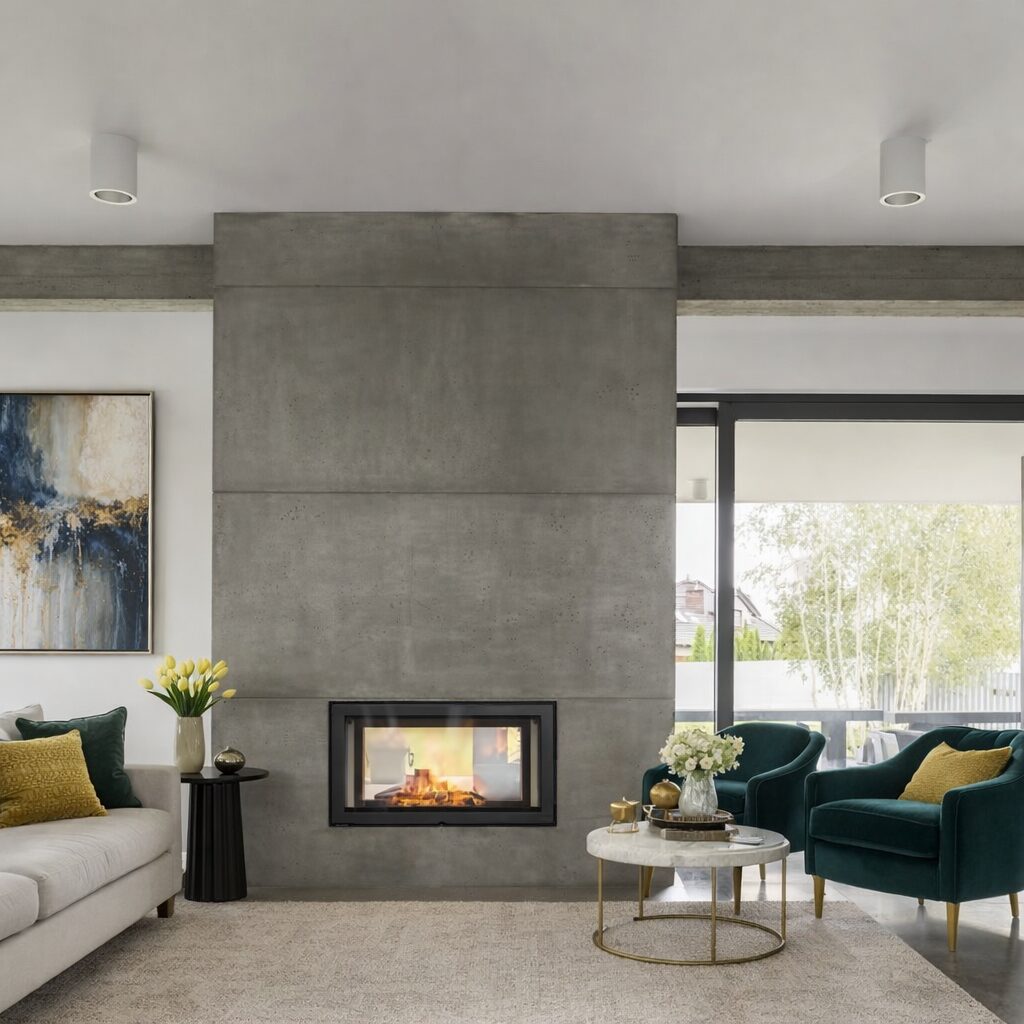 Kratki mila built-in fireplace, double sided Fireplace