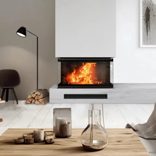 Kratki NBC 15 Built in 3 sided wood burning closed combustion fireplace