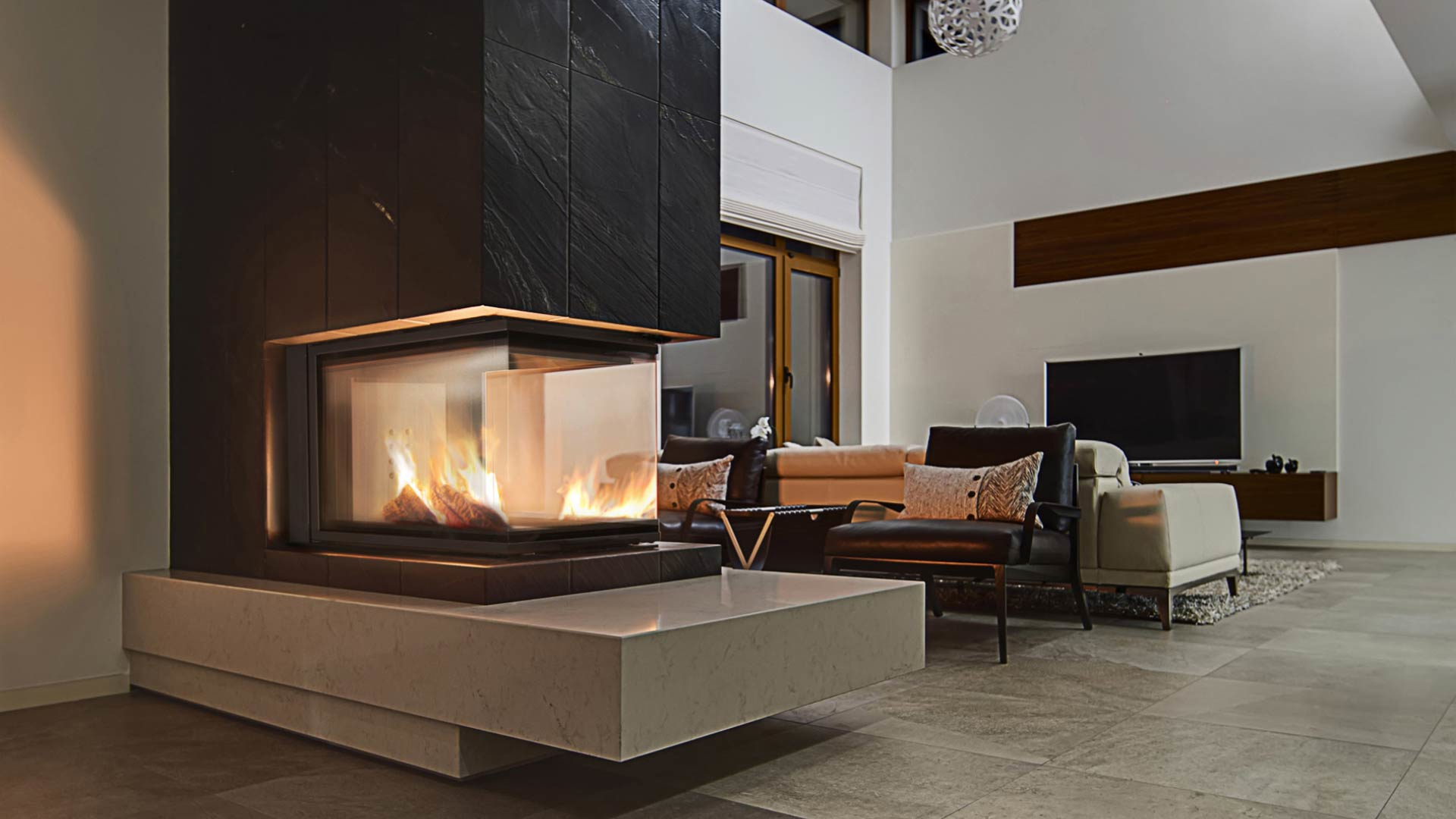 Kratki NBU 11 Built in 3 sided wood burning closed combustion fireplace