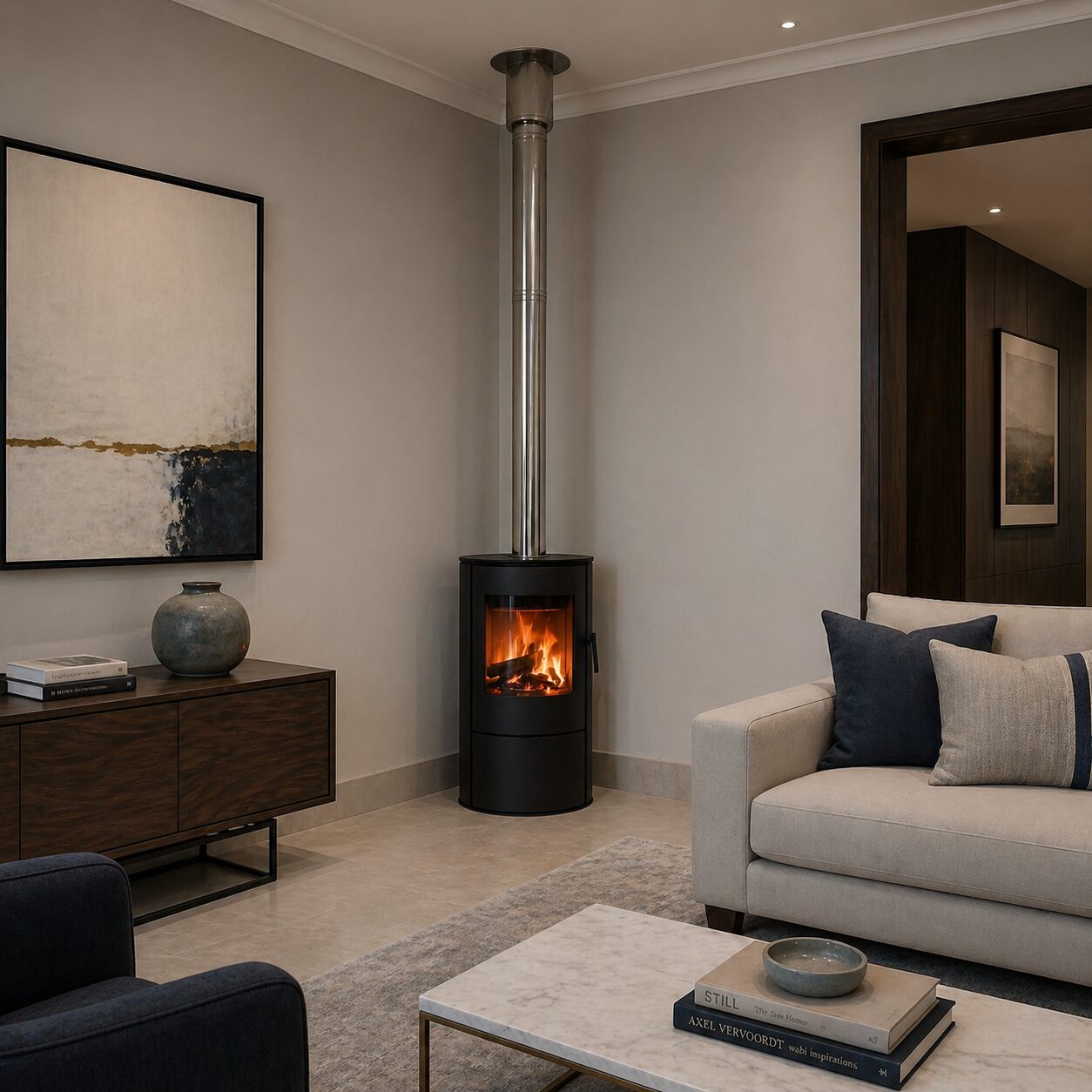 wood fireplace Kratki Rollo freestanding fireplace