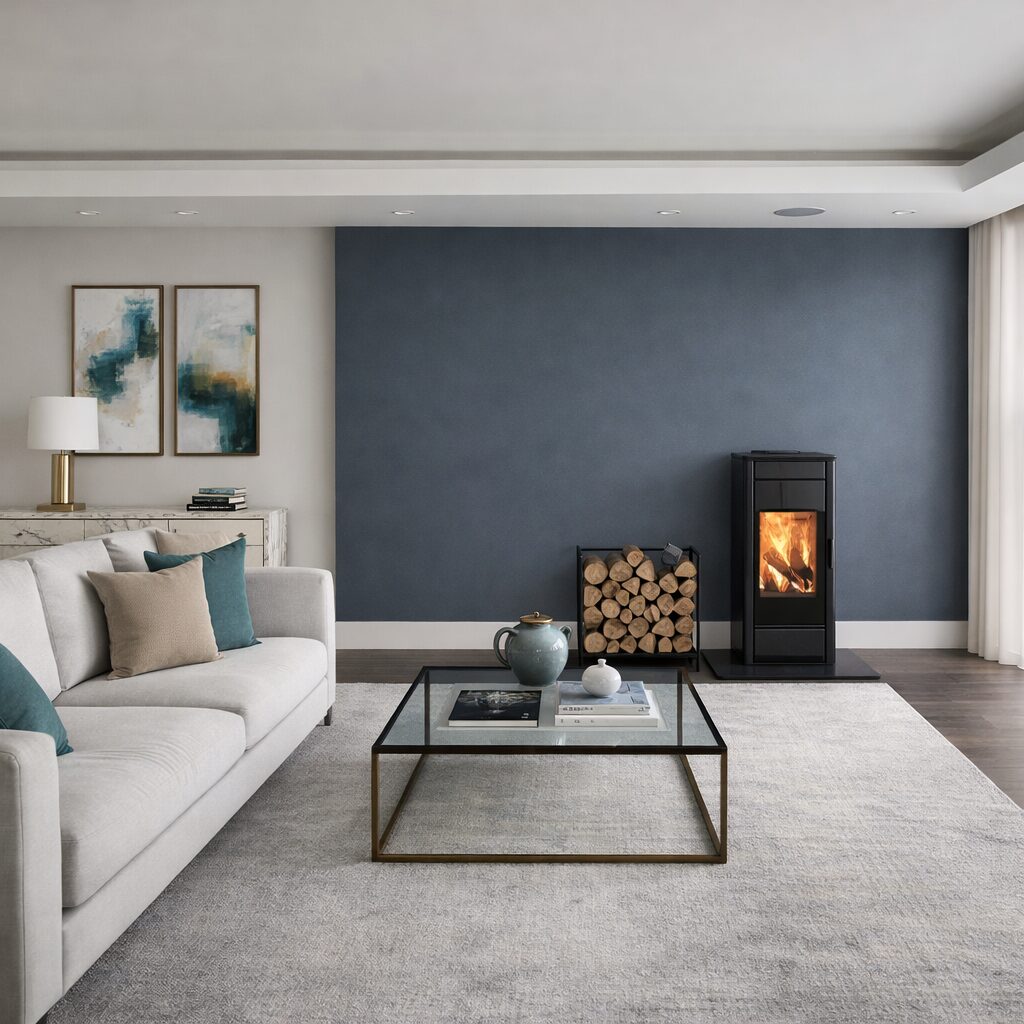 Kratki Titan Glass Freestanding wood burning Fireplace