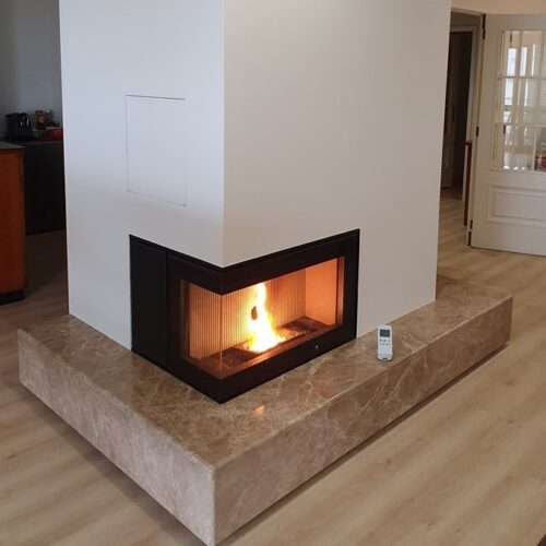 ORY AP 800 2f SX L’artistico Corner M14 SX Built-in Pellet Fireplace