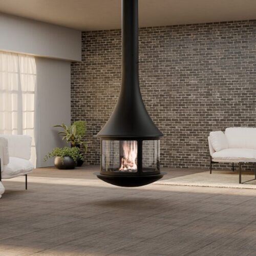 Loire central suspended fireplace