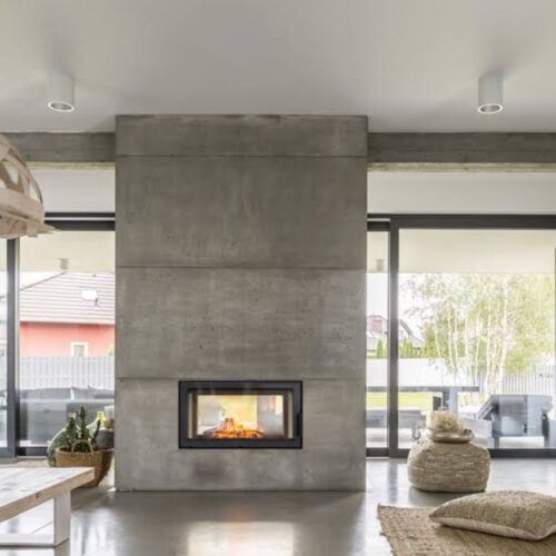 Kratki mila built-in fireplace, double sided Fireplace