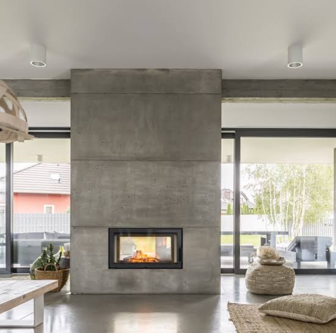Kratki mila built-in fireplace, double sided Fireplace