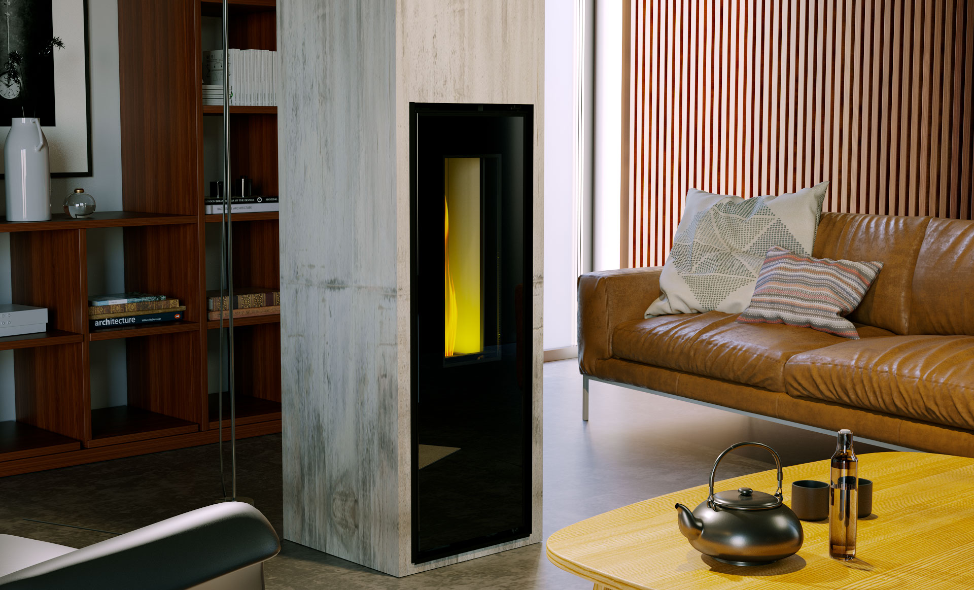 L'artistico mini Verty pellet fireplace