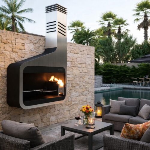 Wall mounted braai, Modi wood burning braai,