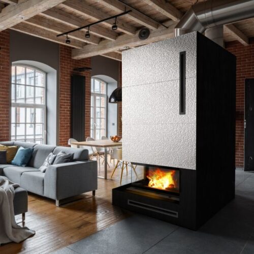 Kratki Nadia 14 LBSG Corner wood burning closed combustion fireplace