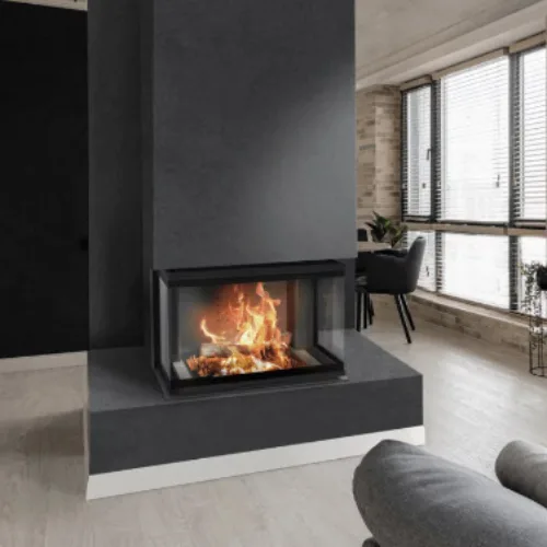Kratki NBC 10 Built in 3 sided wood burning closed combustion fireplace