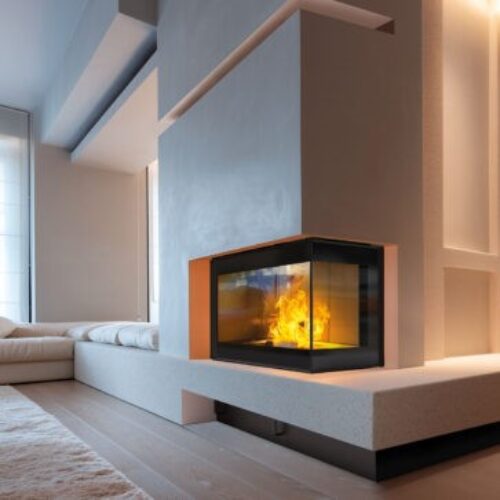 L’artistico Built-in Corner ory 2f pellet Fireplace