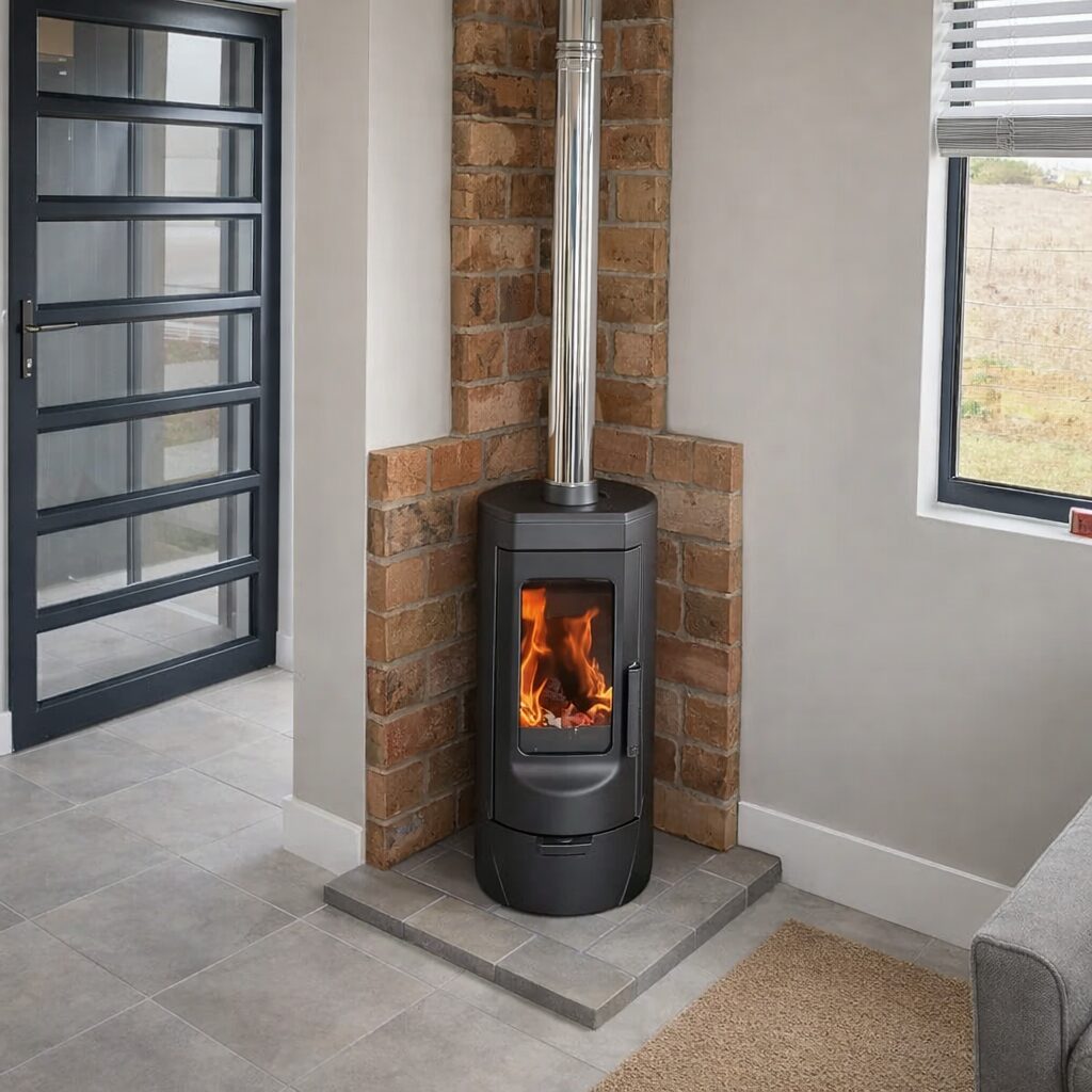 Plamen Tara fireplace, freestanding fireplace, cast iron fireplace, wood fireplace,