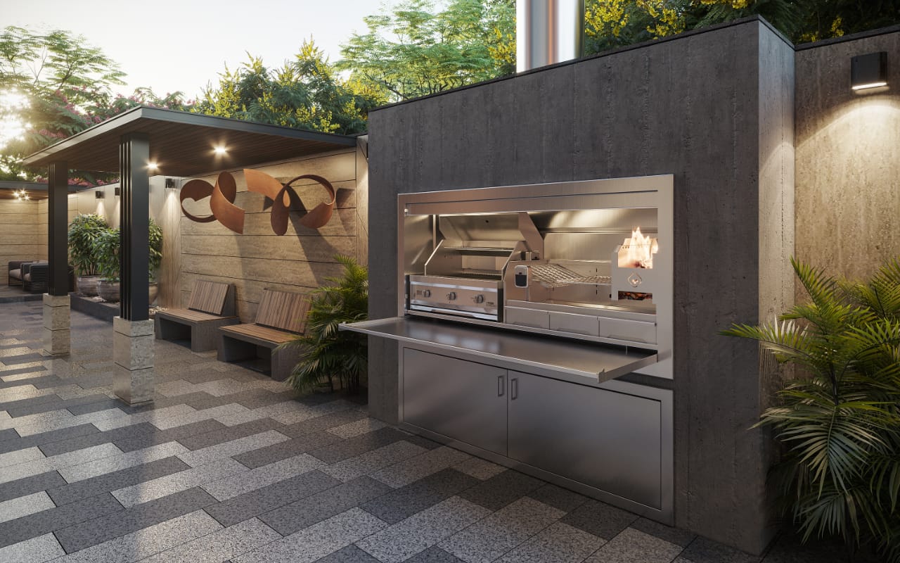 premium stainless steel combo braai grill
