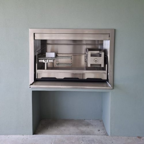pyro 1200 wood built-in braai, stainless steel braai