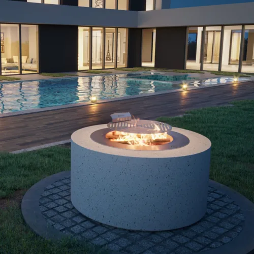 Rondo Wood firepit, wood firepit, cement fire pit, outdoor firepit