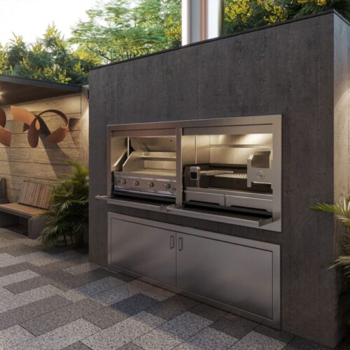 premium stainless steel combo braai grill