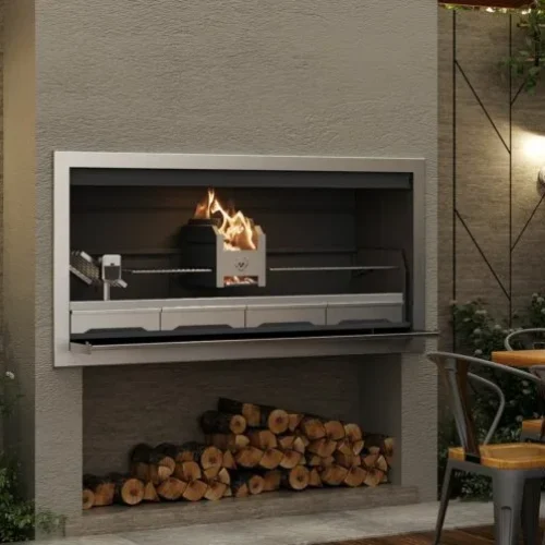 Safire built in wood braai, built in braai
