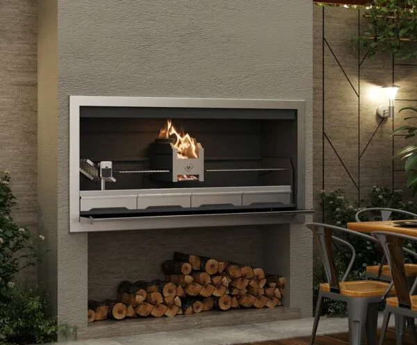 Safire built in wood braai, built in braai