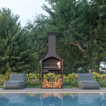 Wallart freestanding wood braai, steel braai, wedgetail braai