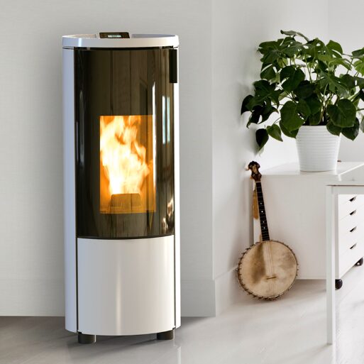 Pop 8 Evo pellet fireplace, freestanding pellet fireplace