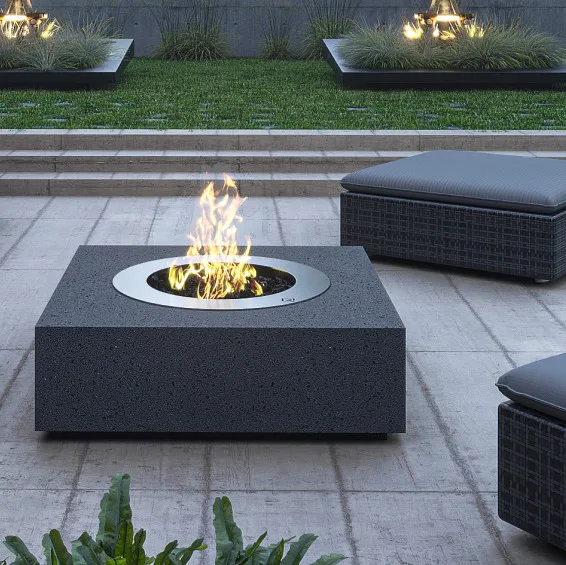 Squaire Gas firepit, Gas firepit, cement fire pit, outdoor firepit, square fire pit