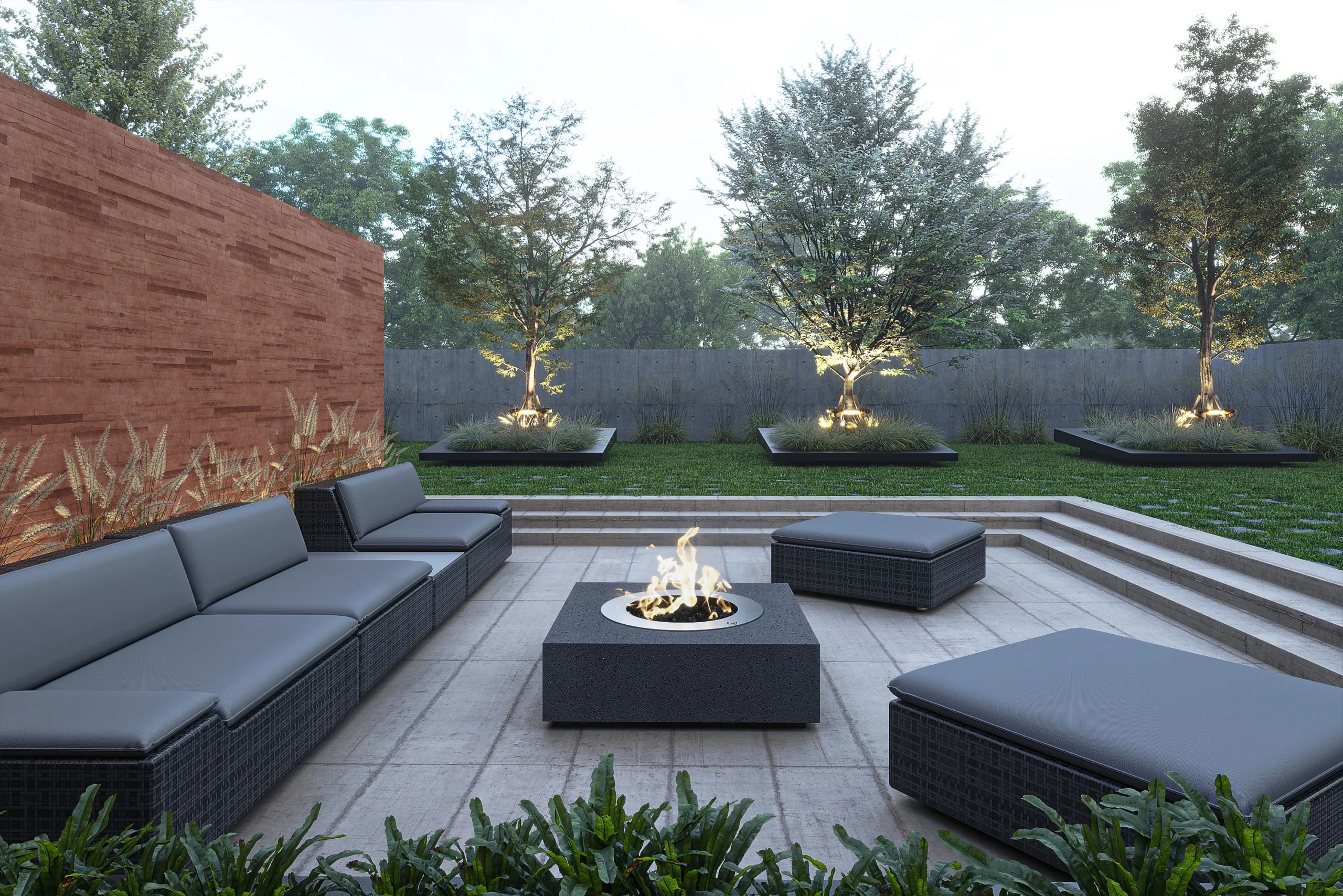 Squaire Gas firepit, square firepit