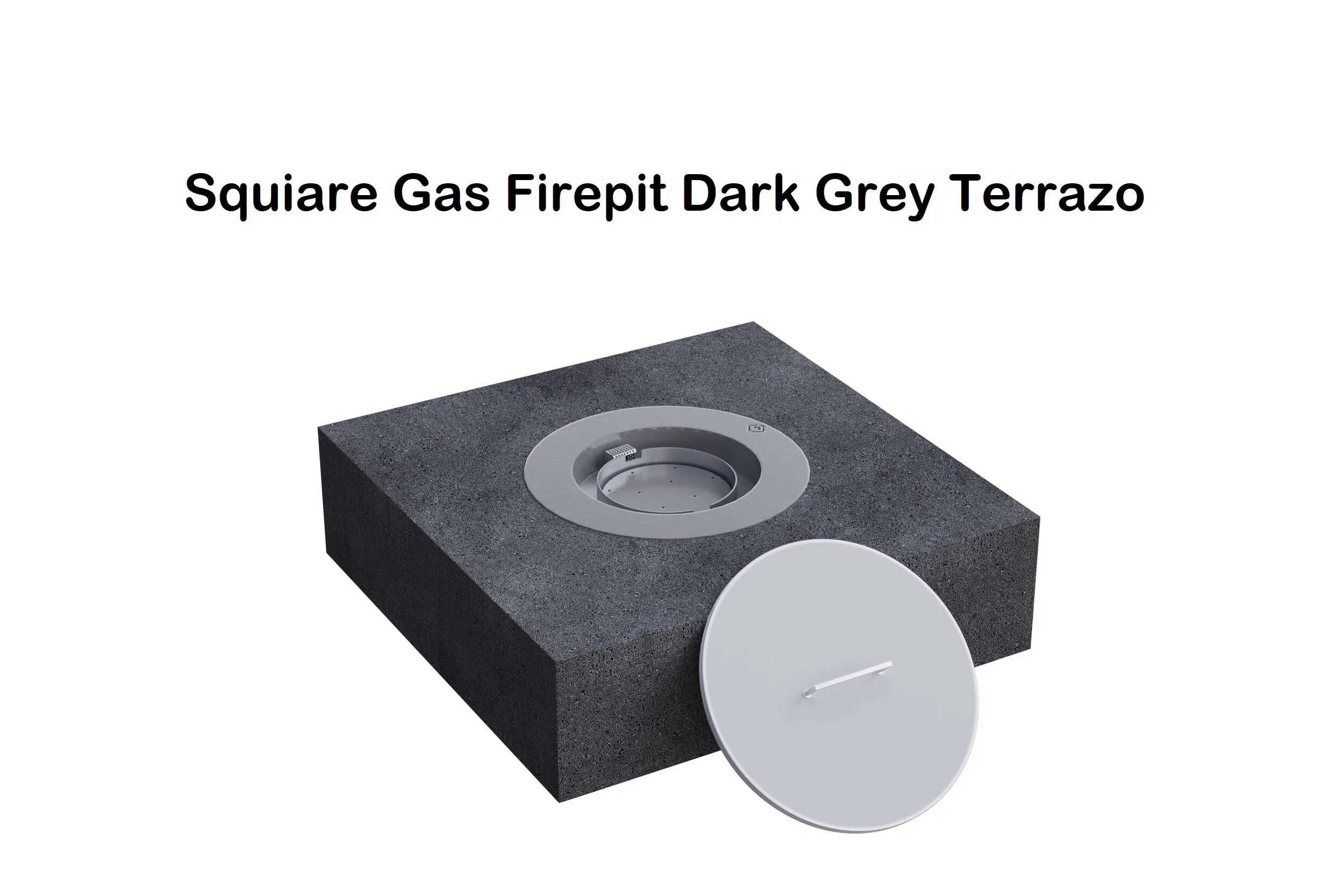 Squiare Gas Firepit Dark Grey Terrazo